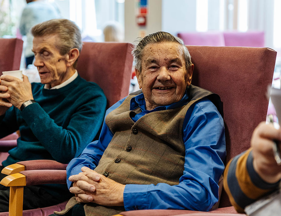 Eliza Mackenzie Court tenants in lounge