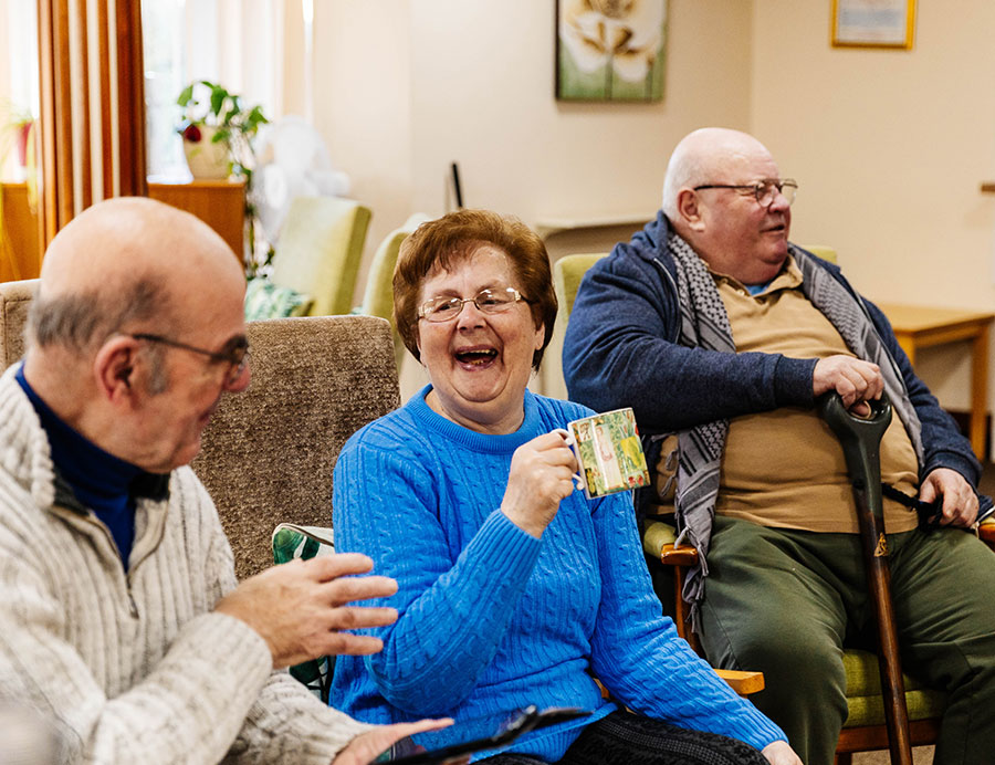 Victory Court tenant laughing